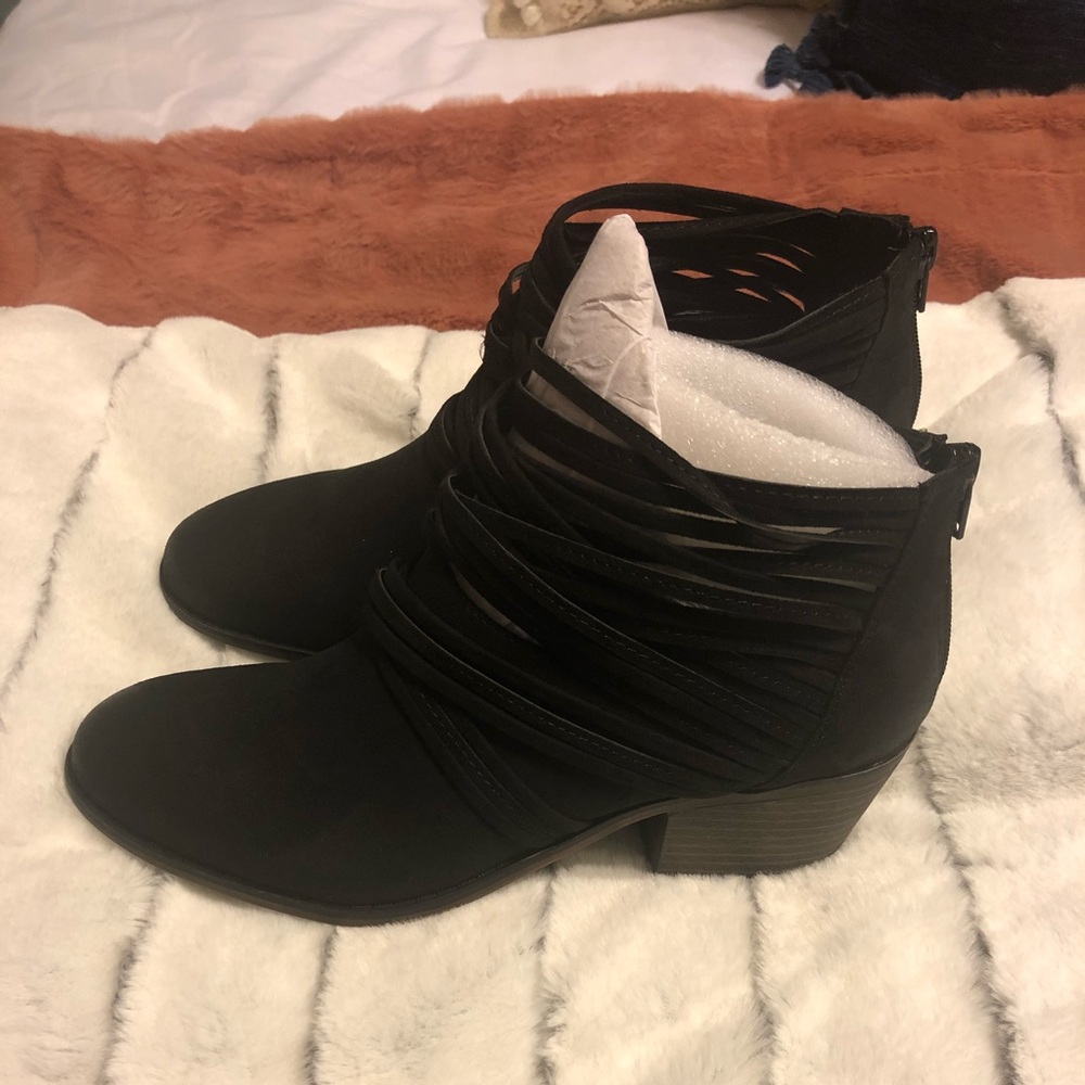 Brand new Fergie black booties Size 8.5